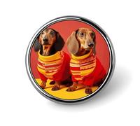 Broche pour homme et femme - Épinglette ronde en métal « Sorcière et balai » pour chemises, vestes et chapeaux