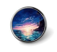 Broche pour homme et femme - Épinglette ronde en métal « Sorcière et balai » pour chemises, vestes et chapeaux