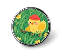 Broche poussin jaune dans l'herbe pour homme, broche tendance Vast Prairie - Jolis badges en émail, en alliage d'aluminium pour chapeaux, chemises, sacs, vestes et accessoires (épingles rondes de 2,5