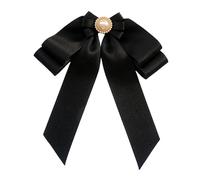 Broche pré-nouée pour femme avec nœud papillon élégant pour écharpe, chemise, chemisier noir, 21 cmx18 cm, Plastique, comme description