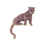 Broche Punk Léopard Strass Bijou Animaux Pour Femme Homme Badge De Revers Cristal Style Gothique Zirconium Coloré Accessoire Élégant Pour Vêtements Chapeau Sac Cadeau Personnalisé