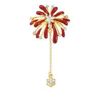 Broche pyrotechnique étincelante avec accents de cristal et pompons fluides pour femme soirée Pyrotechnie alliage strass, One Size, Comme décrit
