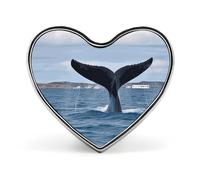 Broche queue de baleine en forme de cœur en alliage d'aluminium - Broche tendance exquise pour robe, chapeau, sac, costume, cravate, accessoires de mariage, bijoux, cadeau, épinglettes en émail
