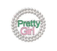 Broche raffinée en fausses perles pour femme - Bijoux de sororité rose et vert, idéal pour l'obtention d'un diplôme, les fêtes et les célébrations