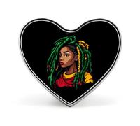 Broche Rasta Colours Dreadlocks pour femme et homme, badge cœur mignon, épinglette pour fête ou mariage