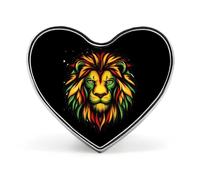 Broche rasta jamaïcaine à tête de lion, pour femmes et hommes, avec un joli badge en forme de cœur, idéale pour les fêtes et les mariages.