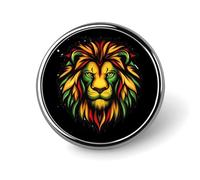Broche rasta jamaïcaine à tête de lion, pour femmes et hommes, badge de mode, épinglette pour fête ou mariage