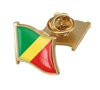 Broche Rectangulaire Avec Drapeau De La République Du Congo - Épingle À Revers Avec Imprimé Patriotique Vintage, Badge De Nation, Sac À Dos, Vêtements, Accessoires, Bijoux, Cadeau