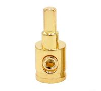 Broche réductrice de fil pour fil d'alimentation AWG de calibre 1/0 ou fil de terre vers broche de sortie de calibre 4 avec couvercle thermorétractable pour systèmes audio de voiture (doré)