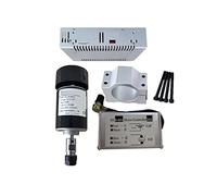 Broche refroidie à l'air 0,2 kW ER11 Mandrin CNC 200W Moteur de broche + pinces 52 mm + alimentation + gouverneur vitesse for DIY 24V1000 0rpm Sculpture, perçage(Package 5)