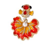 Broche réglable en forme de carpe avec strass - Style culturel porte-bonheur - Mélange sans couture avec différents styles - Accessoire de poisson porte-bonheur, taille unique, Comme décrit