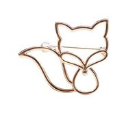 Broche renard creuse élégante en métal unisexe pour homme et femme Texture alliage pour tenues tendance renards élégants, taille unique, Comme décrit