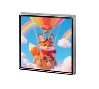 Broche renard de dessin animé, épinglette tendance, badge bouton carré mignon pour chapeau, chemise, vêtements, sacs, décorat