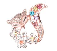 Broche Renard Élégante en Alliage et Zircon pour Blazer, Ambiance Noël | Épingle Décorative Délicate, Finition Brillante, Accessoire Chic pour Châle, Rendez-tenue Quotidienne, Présent Féminin
