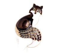 Broche renard strass breloque épingle animal badge bijoux sac à dos décoration accessoires de mode pour vestes vêtements accessoires de mode, standard, Aluminium