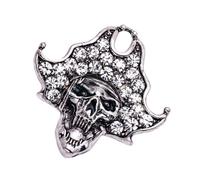 Broche rétro en alliage robuste avec motif tête de mort pour femme - Accessoire de fête, taille unique, Comme décrit