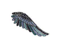Broche rétro en forme d'aile avec plumes et strass pour vestes, écharpes, fêtes, accessoires de vêtements faits à la main, broche déclaration en alliage, taille unique, Comme décrit