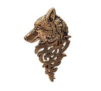 Broche rétro en forme d'animal de lion pour homme et femme - Punk, taureau, aigle, lion, tête de loup - Épingle à nourrice - Cadeaux de Noël, Acier allié, Inconnu
