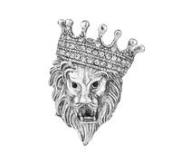 Broche rétro en forme d'animal de lion pour homme et femme - Punk, taureau, aigle, lion, tête de loup - Épingle à nourrice - Cadeaux de Noël, Acier allié, Inconnu