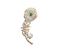 Broche rétro en forme de paons multicolores avec strass et alliage scintillant, taille unique, Comme décrit
