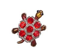 Broche rétro en forme de tortue en alliage et strass - Design minimaliste - Broche de corsage à attacher aux pulls et sacs à main - Broche vintage