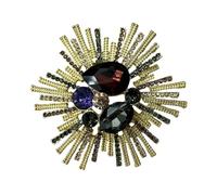 Broche rétro moderne en cristal pour femme - Design baroques de luxe - Multi-usage - Léger - Accessoire de mode vintage - Broche en alliage de strass, 6.2cm, Comme décrit