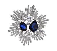 Broche rétro moderne en cristal pour femme - Design baroques de luxe - Multi-usage - Légère - Accessoire de mode rétro - Broche en cristal inspirée de la cour, 6.2cm, Comme décrit
