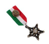 Broche rétro pour homme avec médaille étoile style punk bleu marine