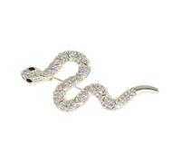 Broche rétro punk en forme de serpent en métal, épingle à revers vintage unisexe avec strass étincelants, As show, Acier allié