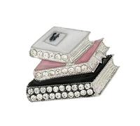 Broche robuste en strass émaillés avec un savoir-faire raffiné pour une tenue élégante dans un cadre décontracté ou formel amateur de livres, taille unique, Comme décrit