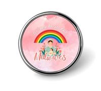 Broche ronde à effet aquarelle représentant une sage-femme, à porter comme insigne ou épingle à cravate, pour femmes, hommes, employés de bureau, enseignants, décoration