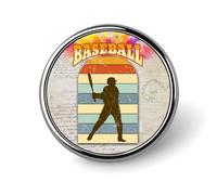 Broche ronde à encre colorée de baseball rétro, badge, épingle à cravate, pour femmes, hommes, employés de bureau, enseignants, décor