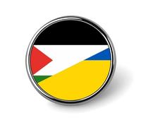 Broche ronde à l'effigie des drapeaux de Palestine et d'Ukraine, accessoire de mode pour hommes et femmes.