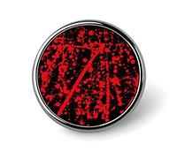 Broche ronde à l'encre rouge sur fond noir, peinture abstraite rouge sang, épingle à cravate unisexe, badge léger, bijoux artisanaux, décoration pour costume, homme et femme