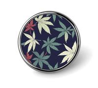 Broche ronde à motif de feuilles de cannabis, jolie décoration, bijoux pour hommes et femmes, épingles en métal