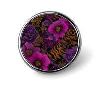 Broche ronde à motif floral psychédélique pour homme et femme - Badge tendance - Épinglette pour robe, veste, sac à dos