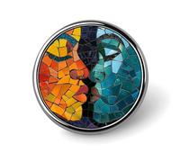 Broche ronde abstraite en forme de couple s'embrassant, épingle à cravate pour femmes, hommes, employés de bureau, enseignants, décoration
