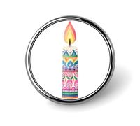 Broche ronde aquarelle bougie d'anniversaire pour homme et femme, insigne de mode, épingle à col, accessoire pour robe, veste ou sac à dos