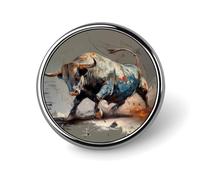 Broche ronde aquarelle sur le thème de la tauromachie, insigne à porter à la boutonnière ou à la cravate, pour femmes, hommes, employés de bureau, enseignants, décoration