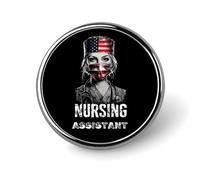 Broche ronde avec drapeau américain pour assistant infirmier, épingle à revers, cravate, badge, chapeau, vêtements, accessoires pour hommes et femmes