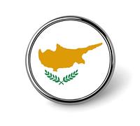 Broche ronde avec drapeau de Chypre, épinglette décorative, badge, épingles élégantes pour femmes et hommes