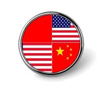 Broche ronde avec drapeau de la Chine et des États-Unis, bouton, cravate, badge, chapeau, vêtements, accessoires pour hommes et femmes