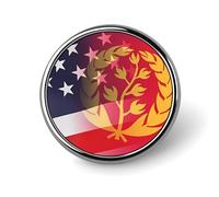 Broche ronde avec drapeau de l'Érythrée et des États-Unis, épingle à revers, cravate, badge, chapeau, vêtements, accessoires pour hommes et femmes