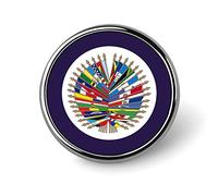 Broche ronde avec drapeau de l'organisation nationale des États-Unis, épinglette décorative, badge pour hommes et femmes