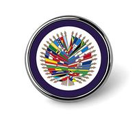 Broche ronde avec drapeau de l'organisation nationale des États-Unis, épinglette décorative, épingles élégantes pour femmes et hommes