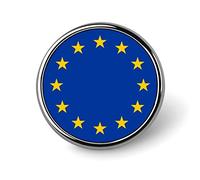 Broche ronde avec drapeau de l'Union européenne, épinglette décorative, badge élé pour femmes et hommes