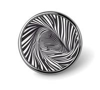 Broche ronde avec imprimé zèbre - Jolie broche de dessin animé pour vêtements, sac à dos, chapeau, décoration, 2,5 x 2,5 cm, métal, sans pierre précieuse, 1*1 IN, Métal, Pas de gemme