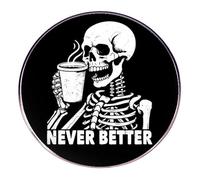 Broche ronde avec inscription « People Who Tolerate Me on a Daily Basis, They the Real Hero » - Badge en émail pour épingles à chemisier, broche déclaration noire en alliage pour homme et femme