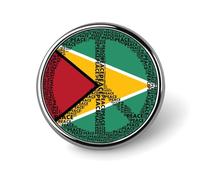 Broche ronde avec symbole de paix et drapeau de la Guyane, épingle à cravate pour femmes, hommes, employés de bureau, enseignants, décoration