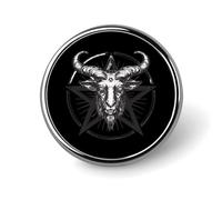 Broche ronde Baphomet Satan, satanique, sabbatique, chèvre, épingle à revers, cravate, costume, robe, accessoires de mariage, anniversaire, pour hommes et femmes
